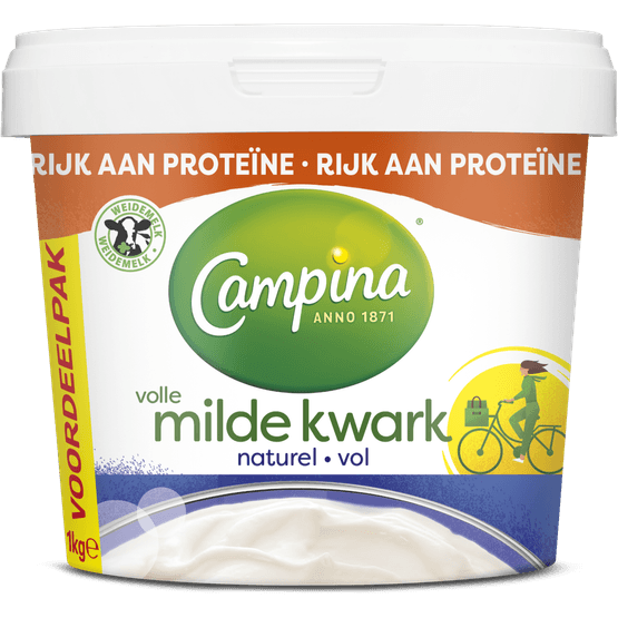 Campina Volle milde kwark naturel - Dirk