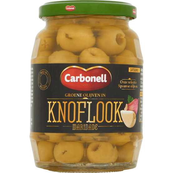 Carbonell Groene olijven in knoflook marinade - Dirk