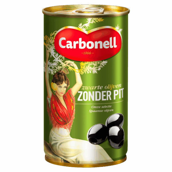 Carbonell Zwarte olijven zonder pit - PLUS