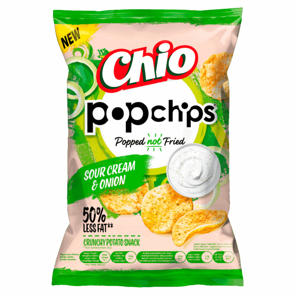 Chio Popchips sour cream and onions - PLUS