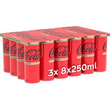 Coca-Cola Zero Sugar Zero Caffeine 8 x 250 ml - JUMBO