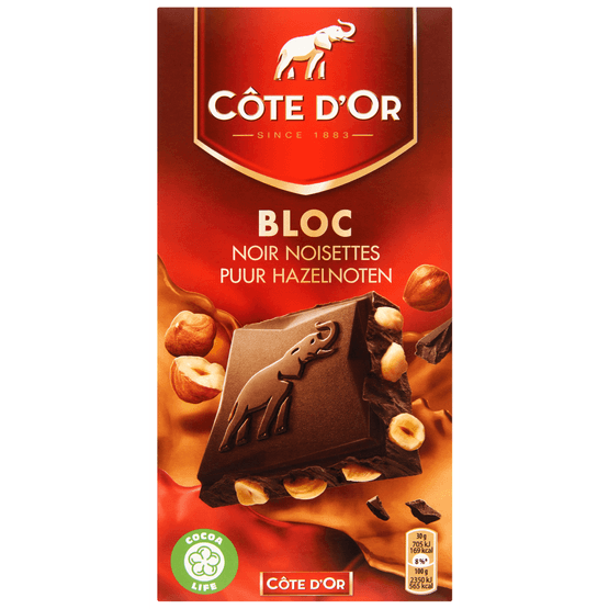 Côte d'Or Bloc chocoladereep puur hazelnoten - Dirk