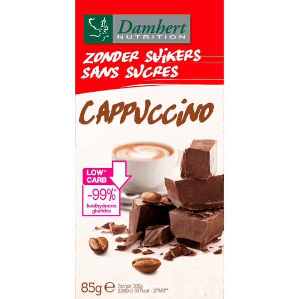 Damhert Chocoladereep Cappuccino Zonder Suikers - PLUS