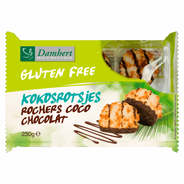 Damhert Glutenvrije kokosrotsjes chocolade - PLUS