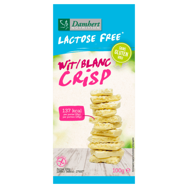 Damhert Witte Chocoladetablet Crisp Lactosevrij - PLUS