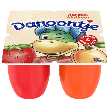 Danoontje Kinder Fruitkwark Toetjes Aardbei Abrikoos - JUMBO