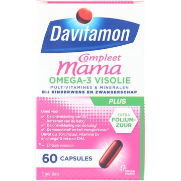 Davitamon Compleet mama plus omega-3 visolie capsules - JUMBO