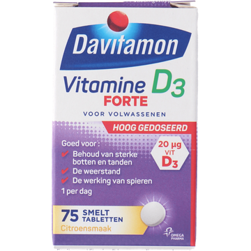 Davitamon Vitamine D3 Forte voor volwassenen smelttabletten - JUMBO