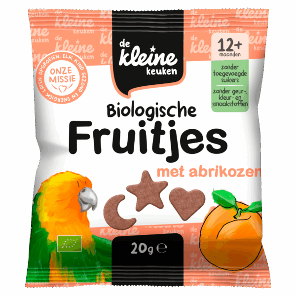 De Kleine Keuken Bio fruitjes met abrikoosjes 12+ - PLUS