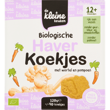 De Kleine Keuken Biologische Haverkoekjes met Wortel en Pompoen 12+ Maanden - JUMBO