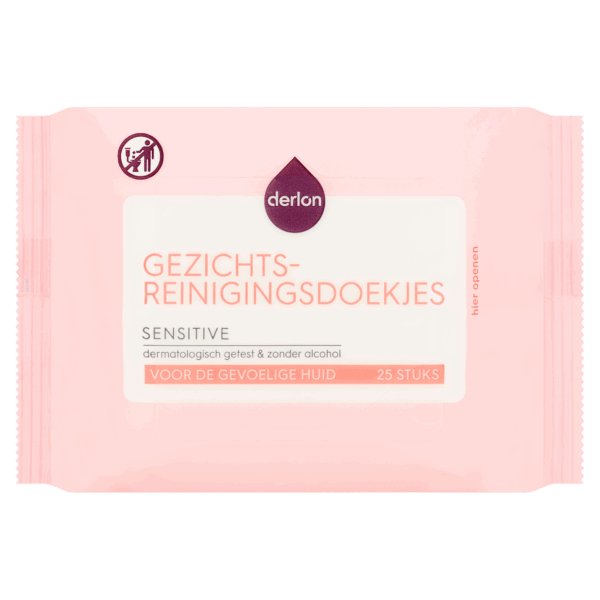 Derlon Gezichtsreinigingsdoekjes Sensitive - PLUS