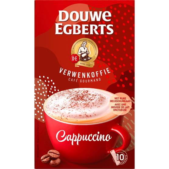 Douwe Egberts Oploskoffie cappuccino 10 st. - Dirk