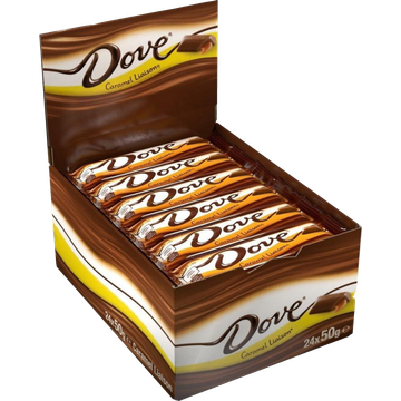 Dove Caramel Doos 24 stuks x 50gr - JUMBO