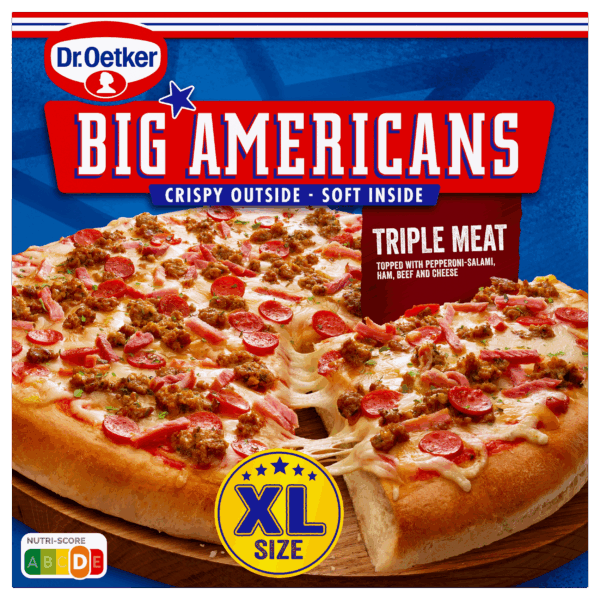 Dr. Oetker Big Americans XL pizza triple meat - PLUS