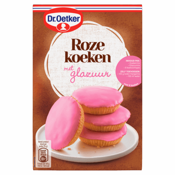 Dr. Oetker Roze koeken met glazuur bakmix - PLUS