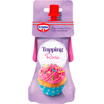 Dr. Oetker Topping Roze Cupcake Taart versiering - JUMBO