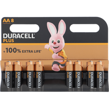 Duracell Alkaline Plus AA 8 8 stuks - JUMBO