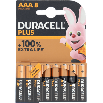 Duracell Alkaline Plus AAA 8 stuks - JUMBO