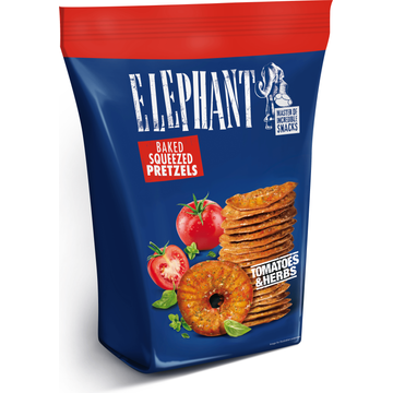 Elephant Baked Squeezed Pretzels Tomatoes & Herbs - JUMBO