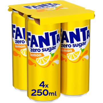 Fanta Lemon zero sugar 4 x 250 ml - JUMBO