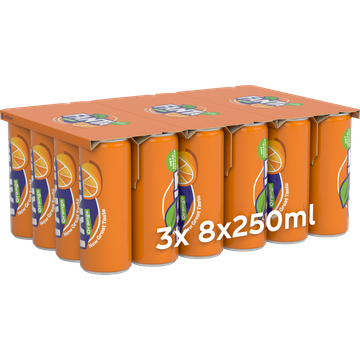 Fanta Orange - Sinas - Tray - Blik - 3 x 8 x 250 ml - JUMBO