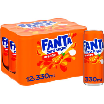 Fanta Orange zero sugar 12 x 330 ml - JUMBO