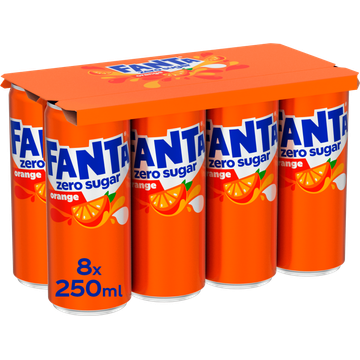 Fanta Orange zero sugar 8 x 250 ml - JUMBO