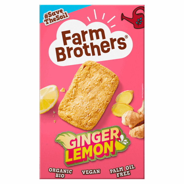 Farm Brothers Ginger & lemon koekjes bio - PLUS