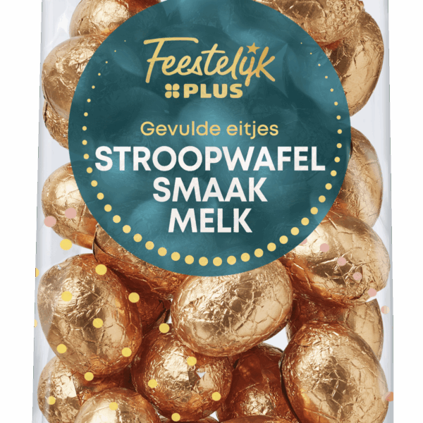 Feestelijk PLUS Paaseitje gevuld melk stroopwafel FT - PLUS
