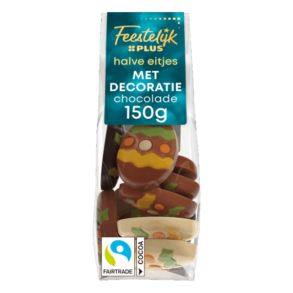 Feestelijk PLUS Paaseitjes Melk/Puur/Wit Fairtrade - PLUS
