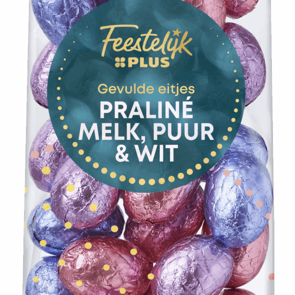 Feestelijk PLUS Paaseitjes Praline Melk Puur Wit gevul - PLUS
