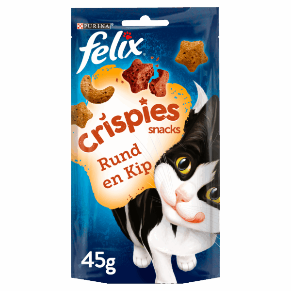 Felix Crispies kattensnacks rund & kip - PLUS