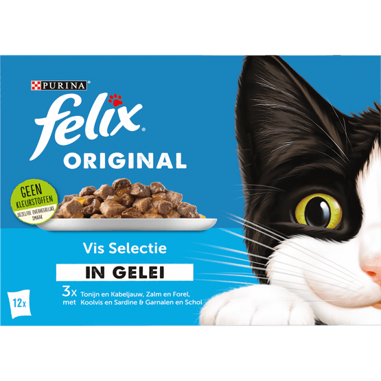 Felix Kattenvoer vis selectie in gelei 12 stuks - Dirk