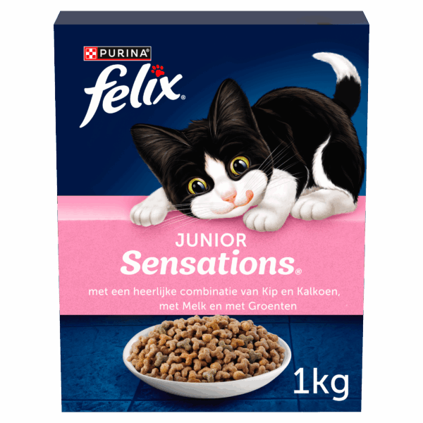 Felix Sensations Junior kattenvoer kip&melk - PLUS