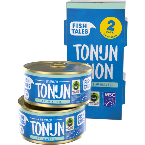 Fish Tales Skipjack tonijn in water 2-pack - Albert Heijn