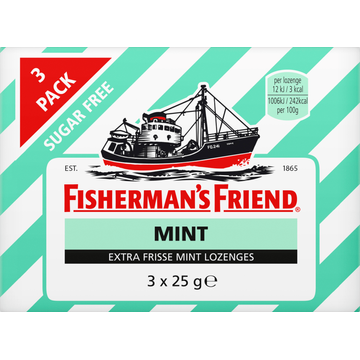 Fisherman's Friend Mint Suikervrij 3 Pack - JUMBO