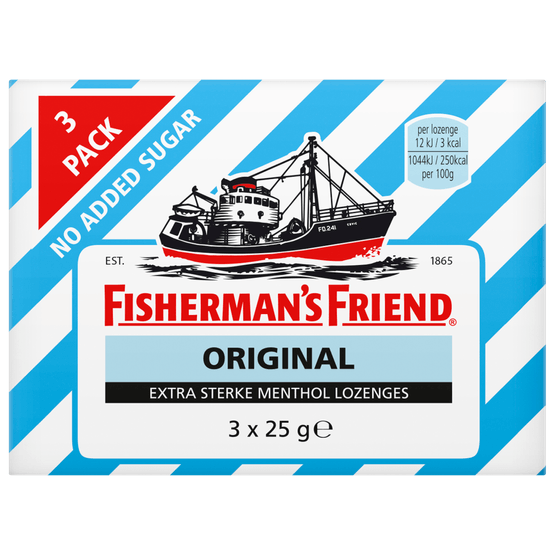 Fisherman's Friend Original suikervrij 3 pack - Dirk