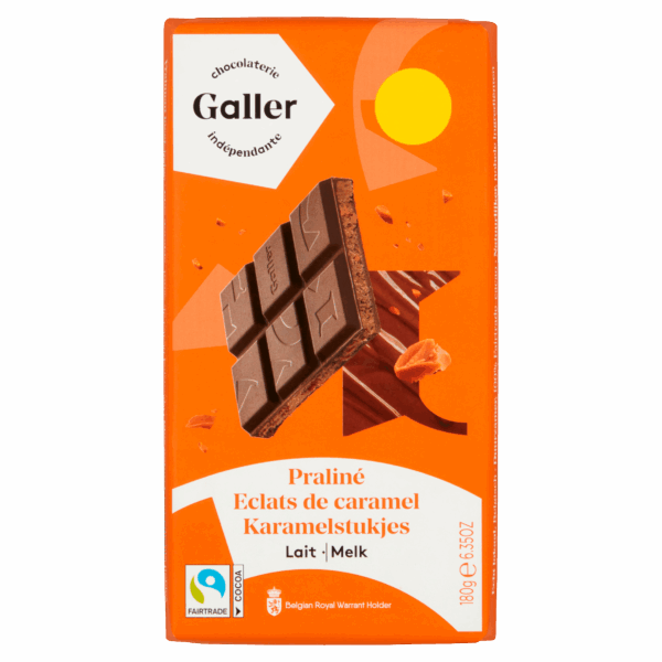 Galler Chocoladereep Melk Karamelstukjes - PLUS