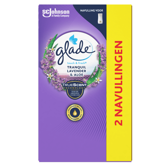 Glade Luchtverfrisser touch & fresh navulling duo lavender & aloe - Dirk