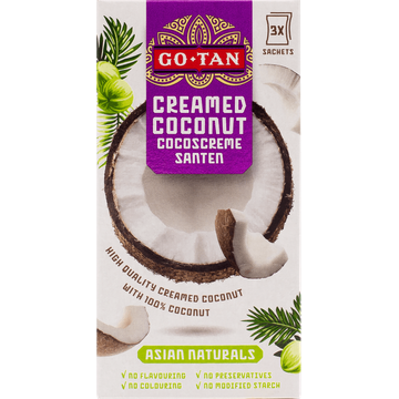 Go-Tan Creamed Coconut Cocoscreme Santen 3 x 50 g - JUMBO