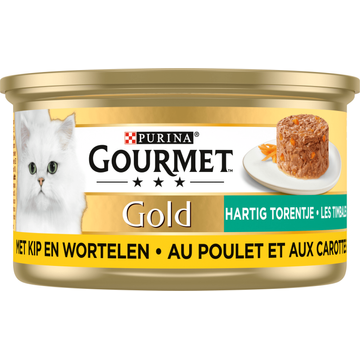 Gourmet Gold Hartig Torentje Kattenvoer nat met Kip en Wortelen - JUMBO