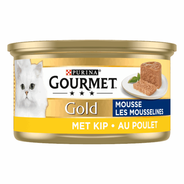 Gourmet Gold mousse kattenvoer nat met kip - PLUS