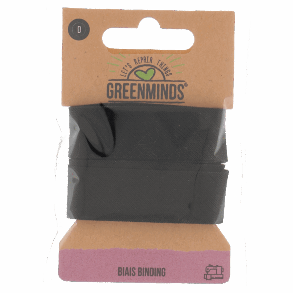 Greenminds Biais band zwart 18mm 2m - PLUS