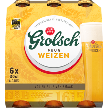 Grolsch - Puur Weizen - Fles - 6 x 300ML - JUMBO