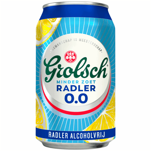Grolsch Radler citroen minder zoet 0.0 blik - PLUS