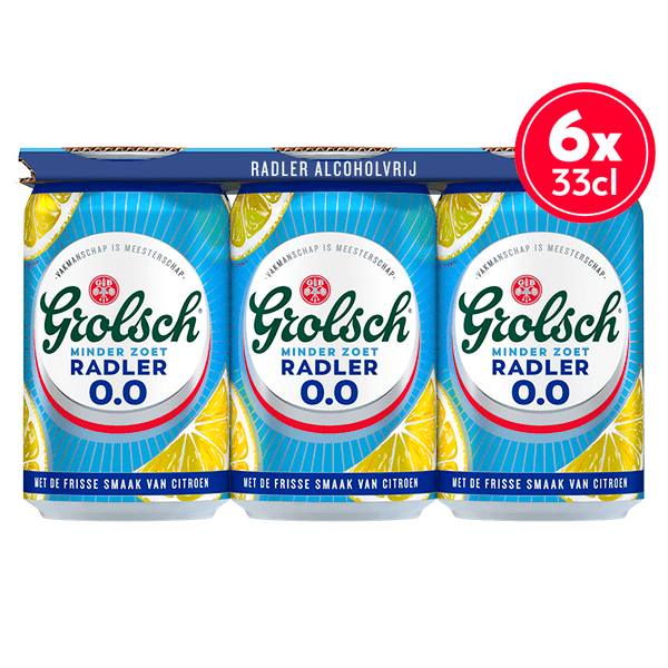 Grolsch Radler citroen minder zoet 0.0 blik - PLUS