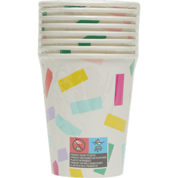 HEMA Bekers Multicolor 8 Stuks - JUMBO