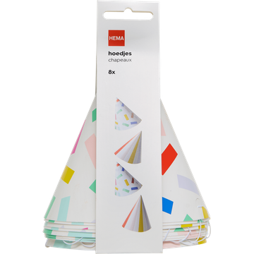 HEMA Feesthoedjes Multicolor 8 Stuks - JUMBO