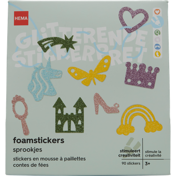 HEMA Foamstickers Klein Sprookje Glitter 90 Stuks - JUMBO