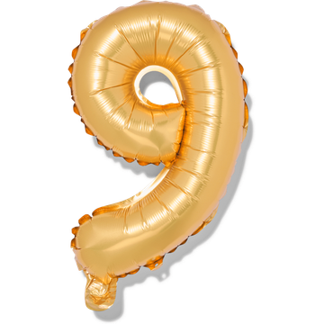 HEMA Folieballon Goud Nummer 9 - JUMBO